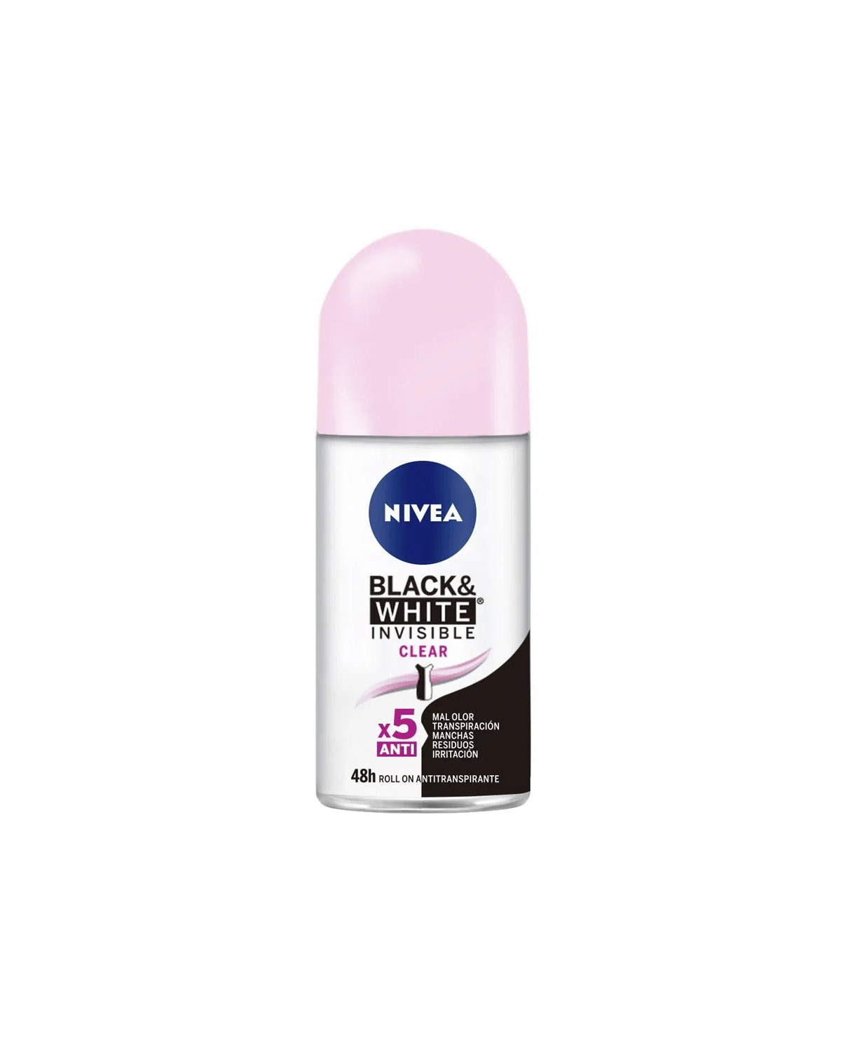 Antitranspirante Nivea Blak & White invisible Clear Roll on 52 Gr